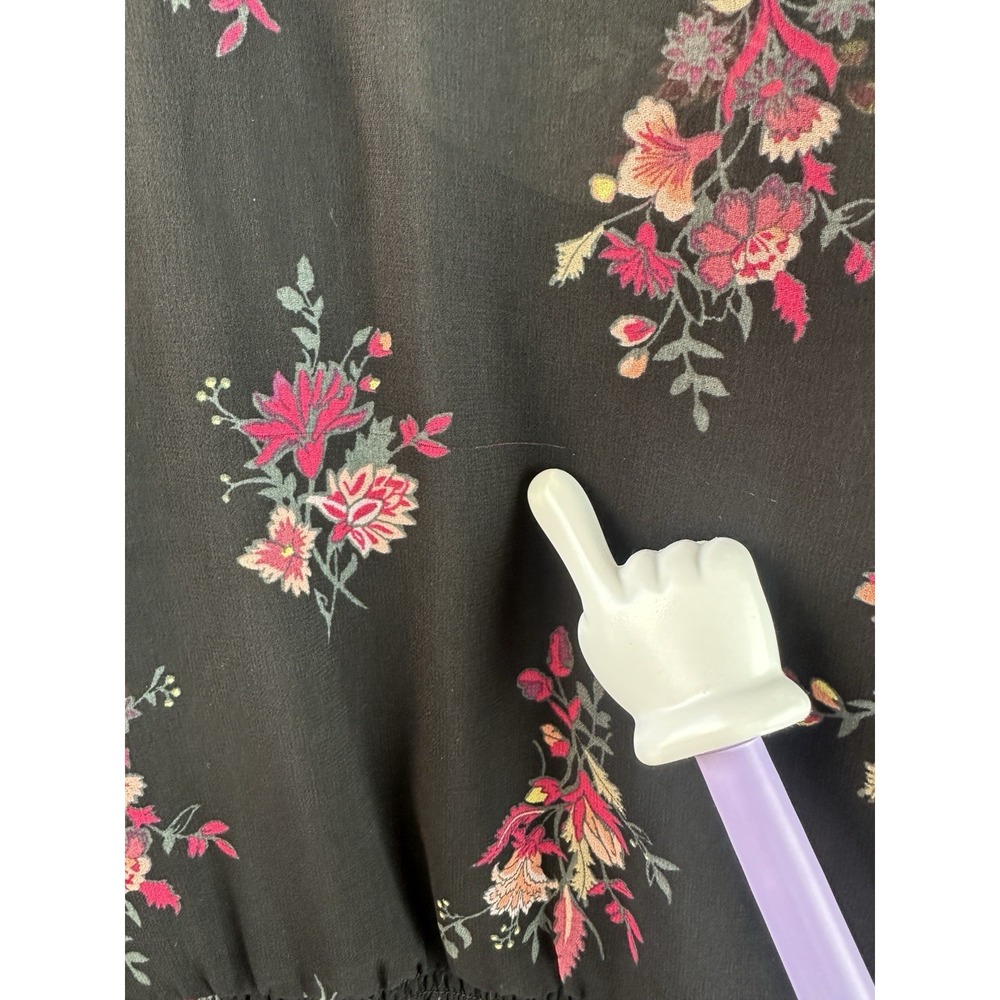 ✨2/$20 White House Black Market Floral Bell Sleeve Dress XS Dark Romantic *Flaw - Picture 10 of 13